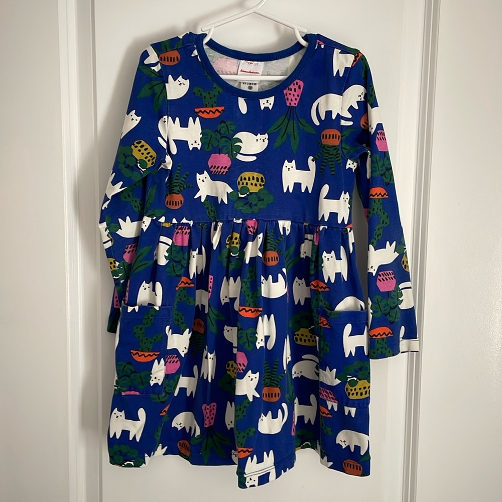 Hanna Andersson cat print skater dress with pockets